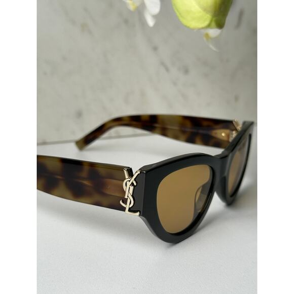NEW Saint Laurent SLM94/F Brown Gold Cat Eye Sunglasses main image 6
